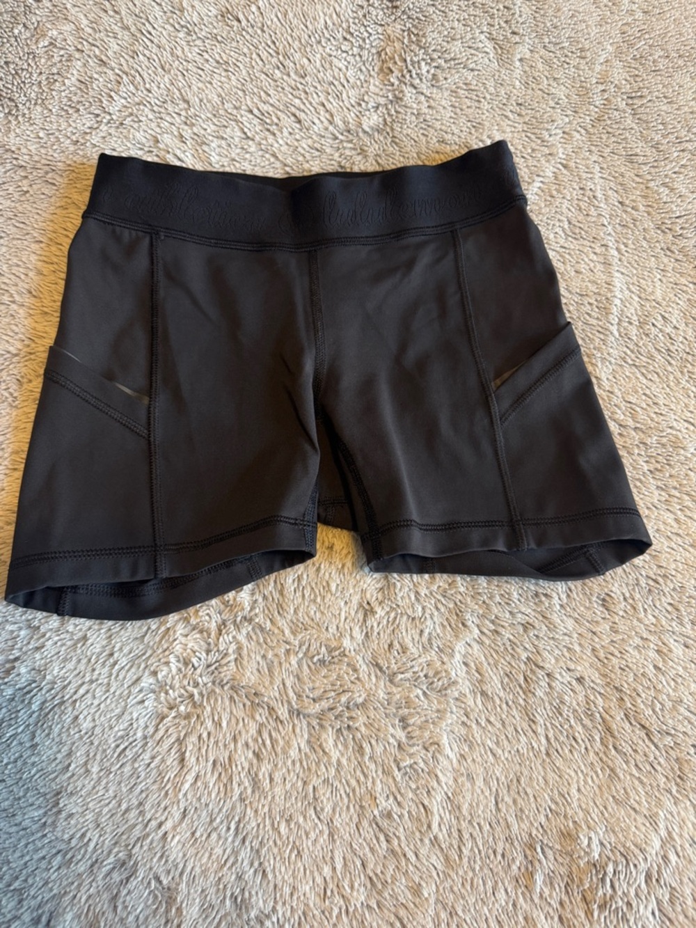 lululemon athletica Black High-Rise Bike Shorts with Side Pockets